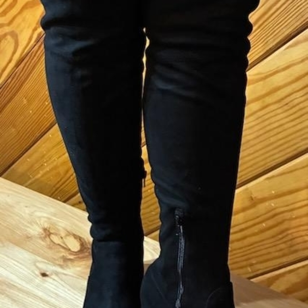 Kelly & Katie Black Over the Knee Boots